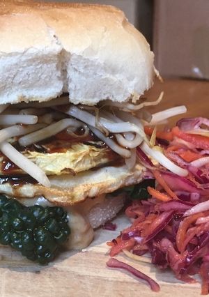 A picture of Gorilla Stack with Slaw Side.