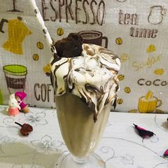A picture of Leftovers brownie/ chocolate cake shake.