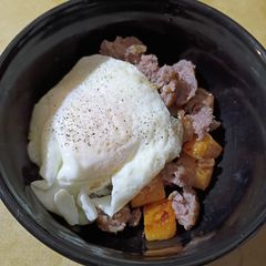 A picture of Rutabaga Hash Breakfast Bowl (low carb, vegetarian option).