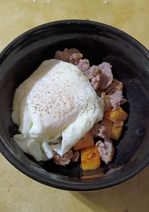 A picture of Rutabaga Hash Breakfast Bowl (low carb, vegetarian option).