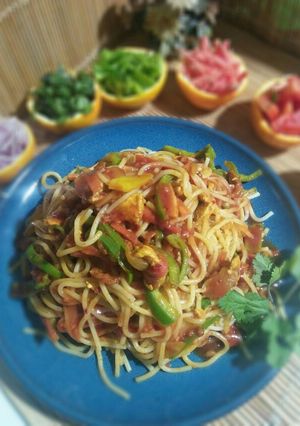 A picture of Spicy Spaghetti.