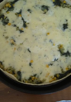Una foto de Tarta de acelga de la huerta choclo y mucho queso
