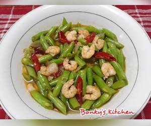 Resep mudah Tumis Buncis Udang ala Bonky&amp;#39;s Kitchen Yummy Mantul