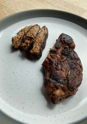 A picture of Pan-fried Lion’s Mane mushroom.