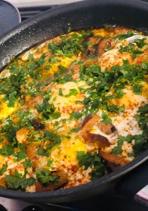 A picture of Portuguese Egg with Masala Sausage@mubina_18.