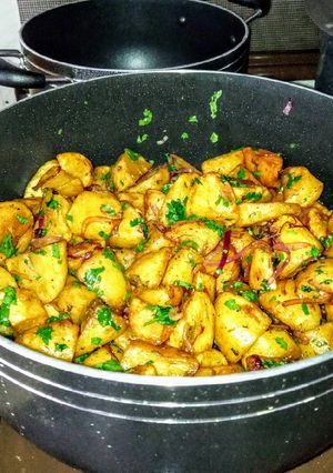 A picture of Sautéed potatoes 🥔 #themechallenge.
