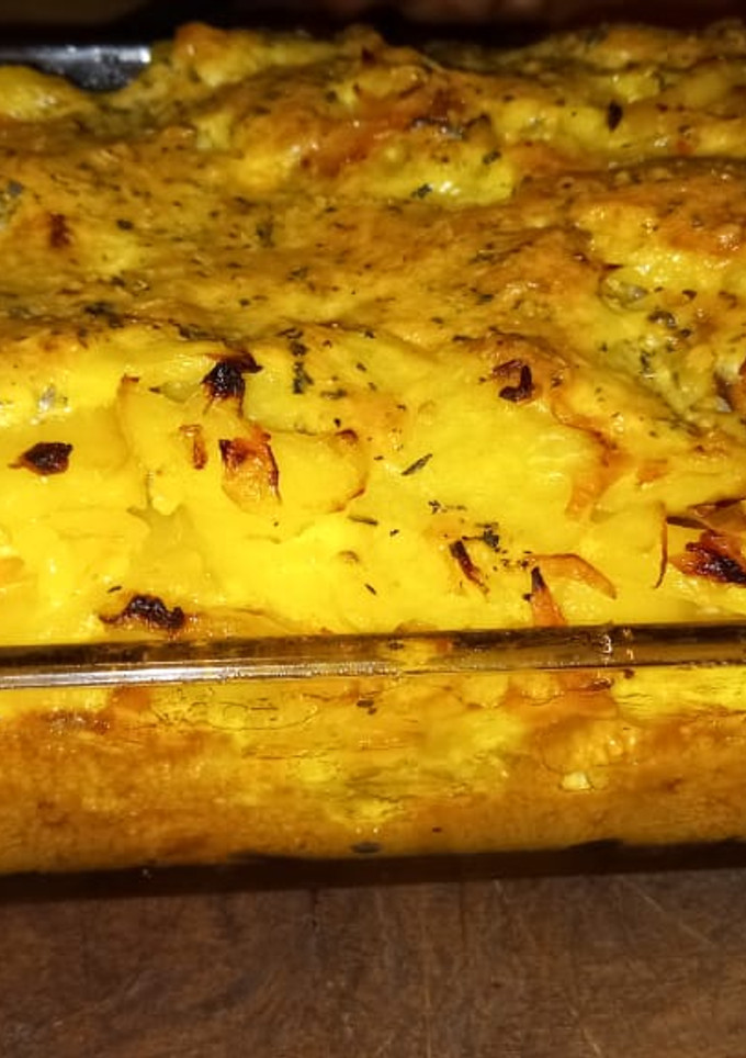 Una foto de Tortilla de papa al horno en fuente Pyrex