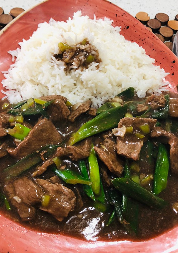 Una foto de Carne mongoliana