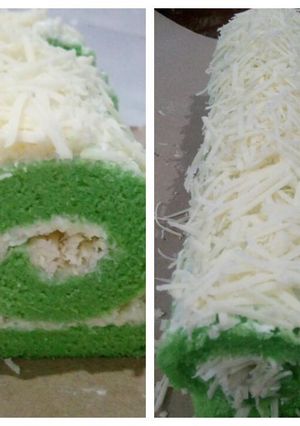 Foto resep Bolu gulung 2 telur | Pandan Keju