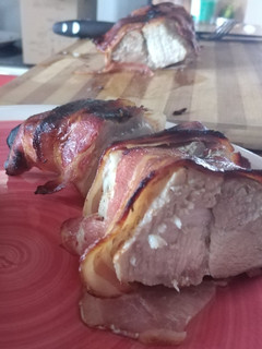 Una foto de Pulpa envuelta en tocino con miel