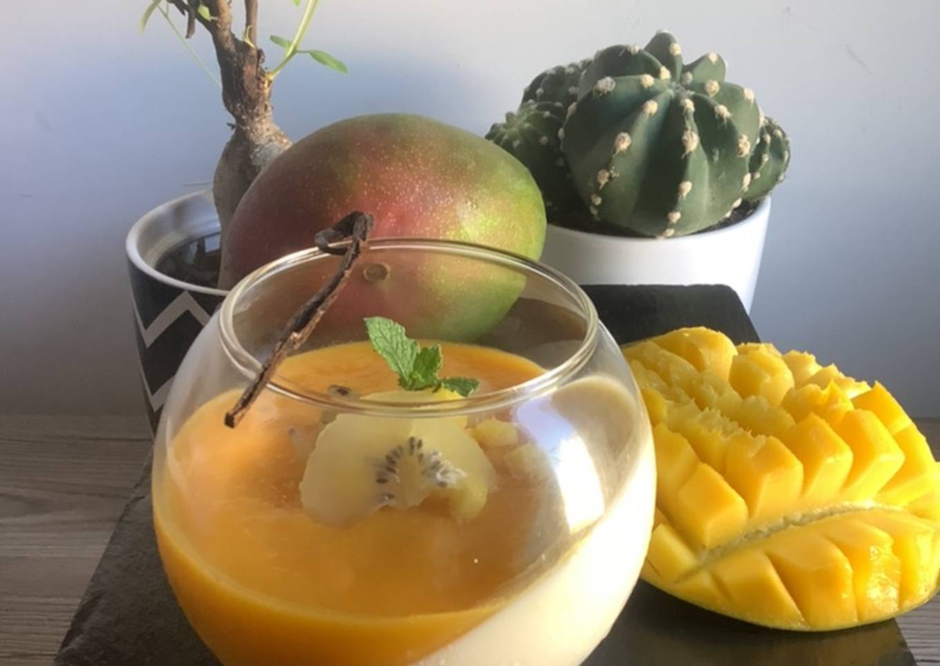 Panna cotta 🍍🥭🍍fruits exotiques 🌴noix de coco 🥥