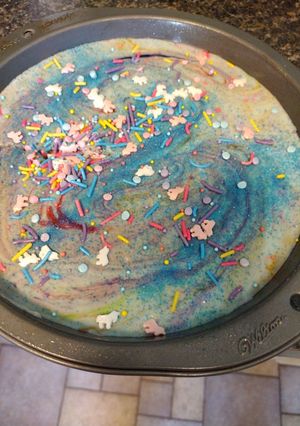 A picture of Violet's Unicorn Pie.