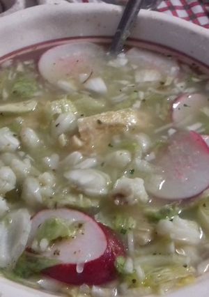 A picture of Green Fish Pozole for Lent (Las Correa Family Recipe).