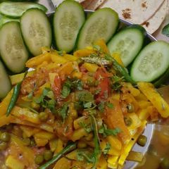 Aloo matar ki sabzi A picture of Aloo matar ki sabzi.