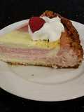 Striped Fresh Raspberry Cheesecake