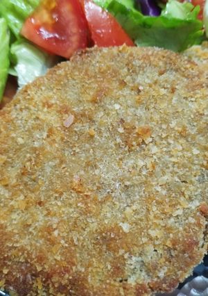 Una foto de Milanesas de lentejas y soJa texturizada 😋