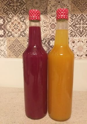 Cékla-alma és sütőtök-alma rostos gyümölcslé recept fotója