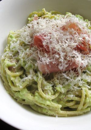 A picture of Avocado & Prosciutto Spaghetti.