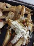 Papas al horno con mayonesa al verdeo
