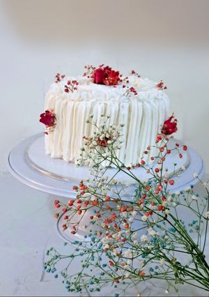 عکسی از دستور شکوفه های رنگی👌😍 همراه با کیک دوم تولدم