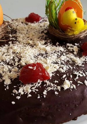 Una foto de Mona de Pascua de chocolate