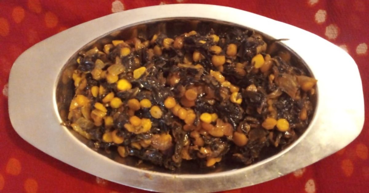 चना दाल और पोई भांजी की‌ सब्जी ‌ (Chana Dal Or Poi Bhaji Sabji Recipe ...