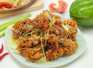 Hình của món Vịt rang riềng sả.
