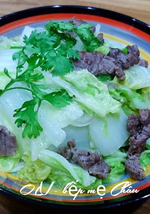 Hình của món Cải thảo xào thịt bò.