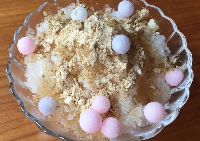 Recipe of Quick Japanese dessert, Shaved Ice with Wasanbon &amp; Kinako 和三盆&amp;きな粉のかき氷