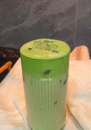 Hình của món Sữa tươi kem matcha dẻo trân châu.