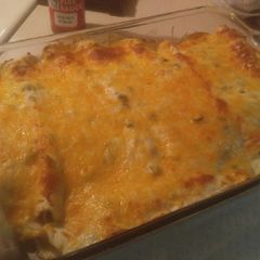 A picture of Jalepeno & Sour Cream Chicken Enchiladas.