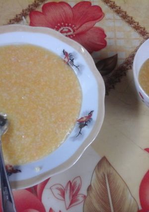 Hình của món Cháo tôm bí đỏ.