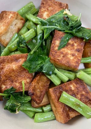 椒鹽四季豆炒豆腐豆乾 的食譜成品照片