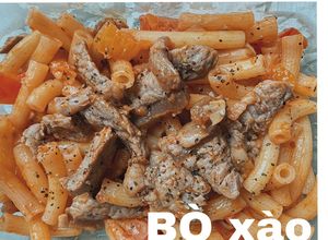 Hình của món Bò Xào Nui.