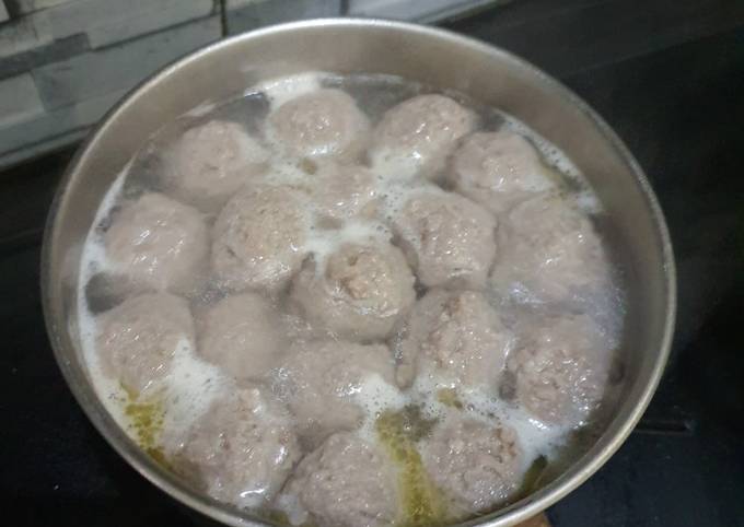 Bakso sapi tanpa pengenyal tanpa food processor