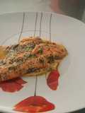 Trucha asalmonada con eneldo y mostaza