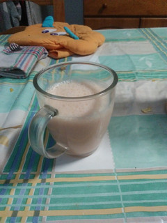 Una foto de Batido de macedonia con fresa y mandarina