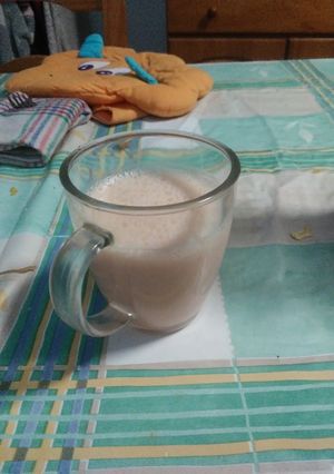 Una foto de Batido de macedonia con fresa y mandarina