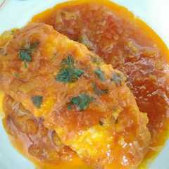 Una foto de Bacalao a la riojana