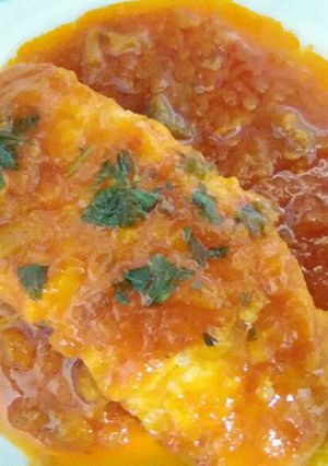 Una foto de Bacalao a la riojana