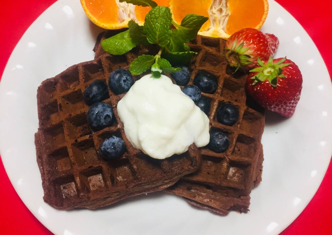 Waffles con Chocolate y Avena!