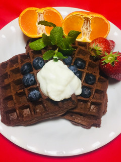 Una foto de Waffles con Chocolate y Avena!