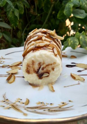 A picture of Custard kulfi with chocolate twist.