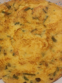 Una foto de Tortilla de Polenta sobrante con Verdeo