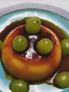 Una foto de Pudín de yogur y uvas