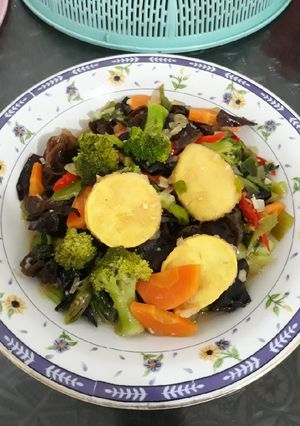 Foto resep Brokoli Jamur Tofu Saus Tiram