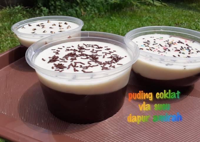 Puding coklat vla susu