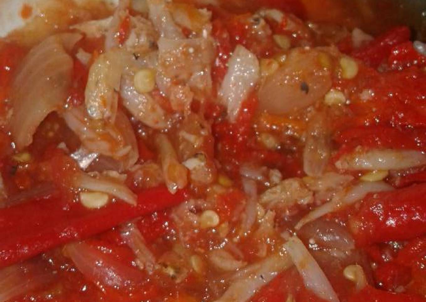 Sambal lado teri rebus