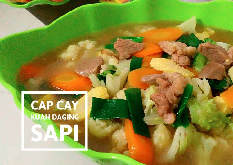 Bahan memasak 🍈Cap Cay Kuah Daging Sapi, Bisa Manjain Lidah