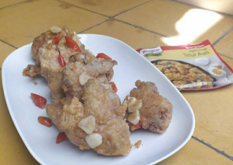 Cara Gampang Membuat Sayap ayam bumbu telur asin (chicken wings with saltedegg sauce) yang Sempurna